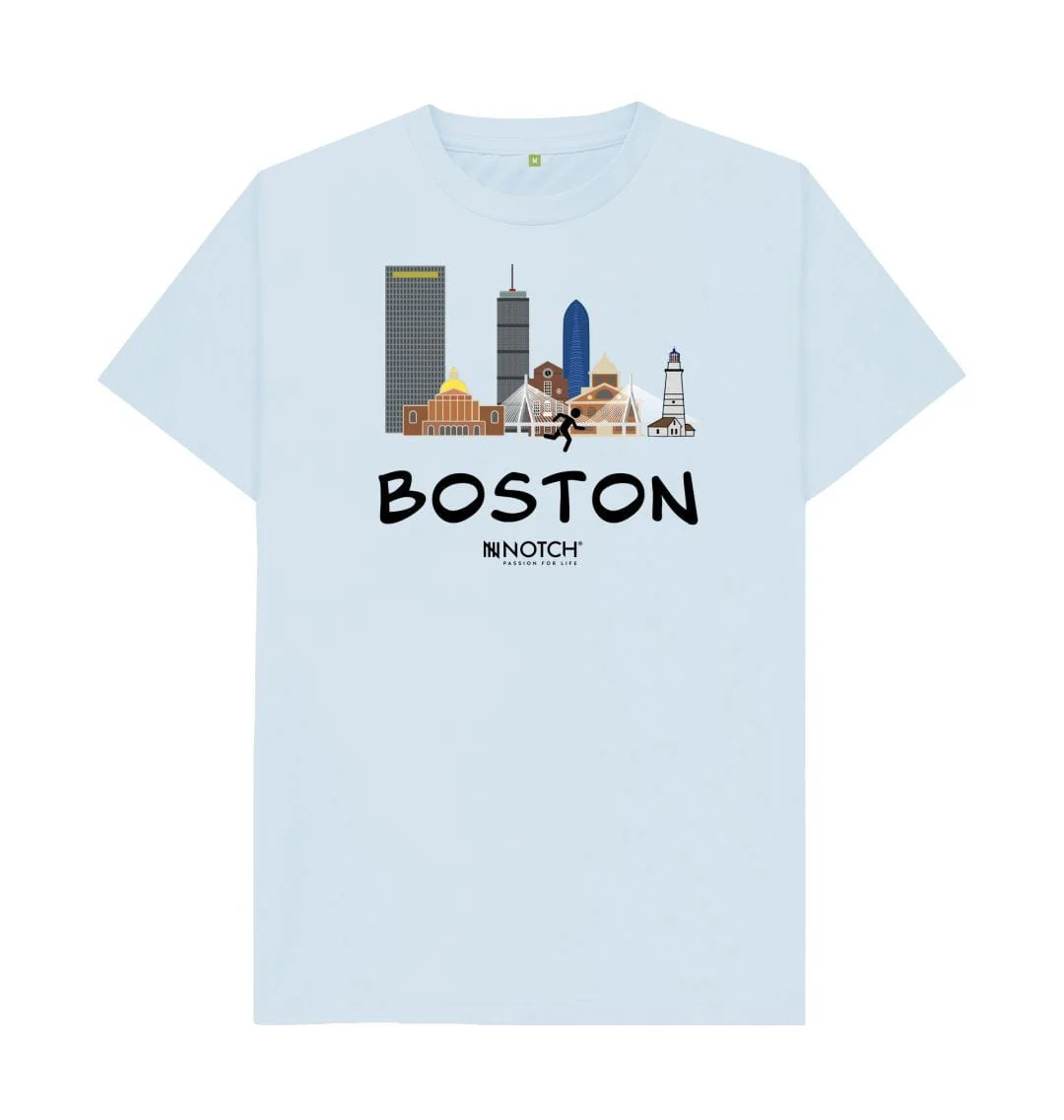 Men's 26.2 Boston Black text T-Shirt - Image 5