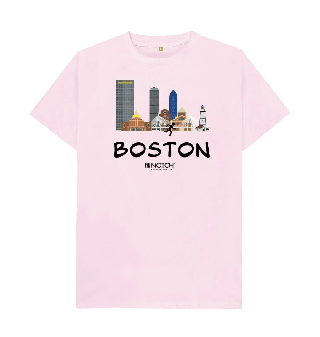 Men's 26.2 Boston Black text T-Shirt - Image 9