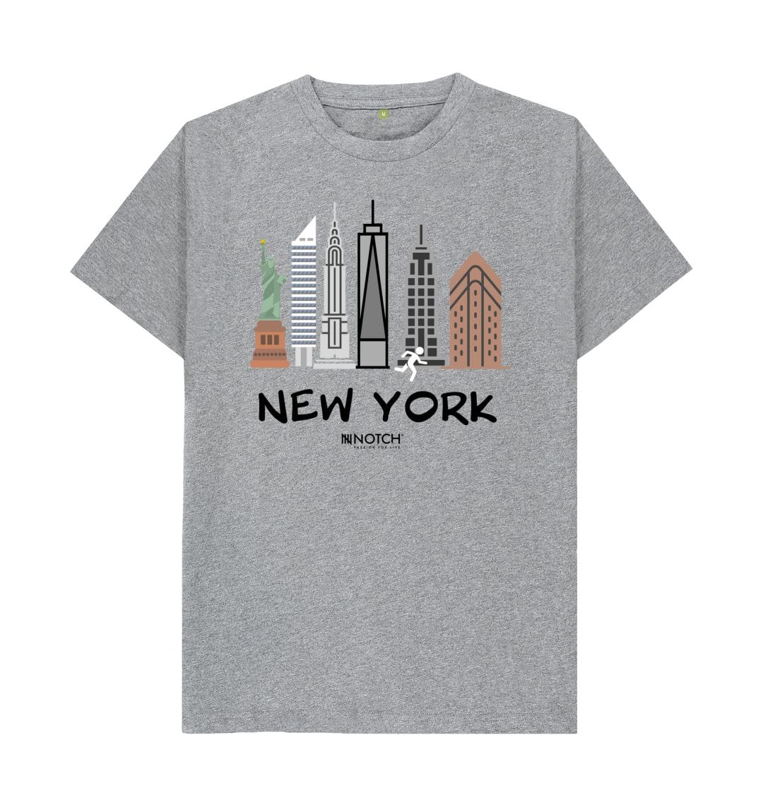 Men's 26.2 New York Black Text T-Shirt - Image 10