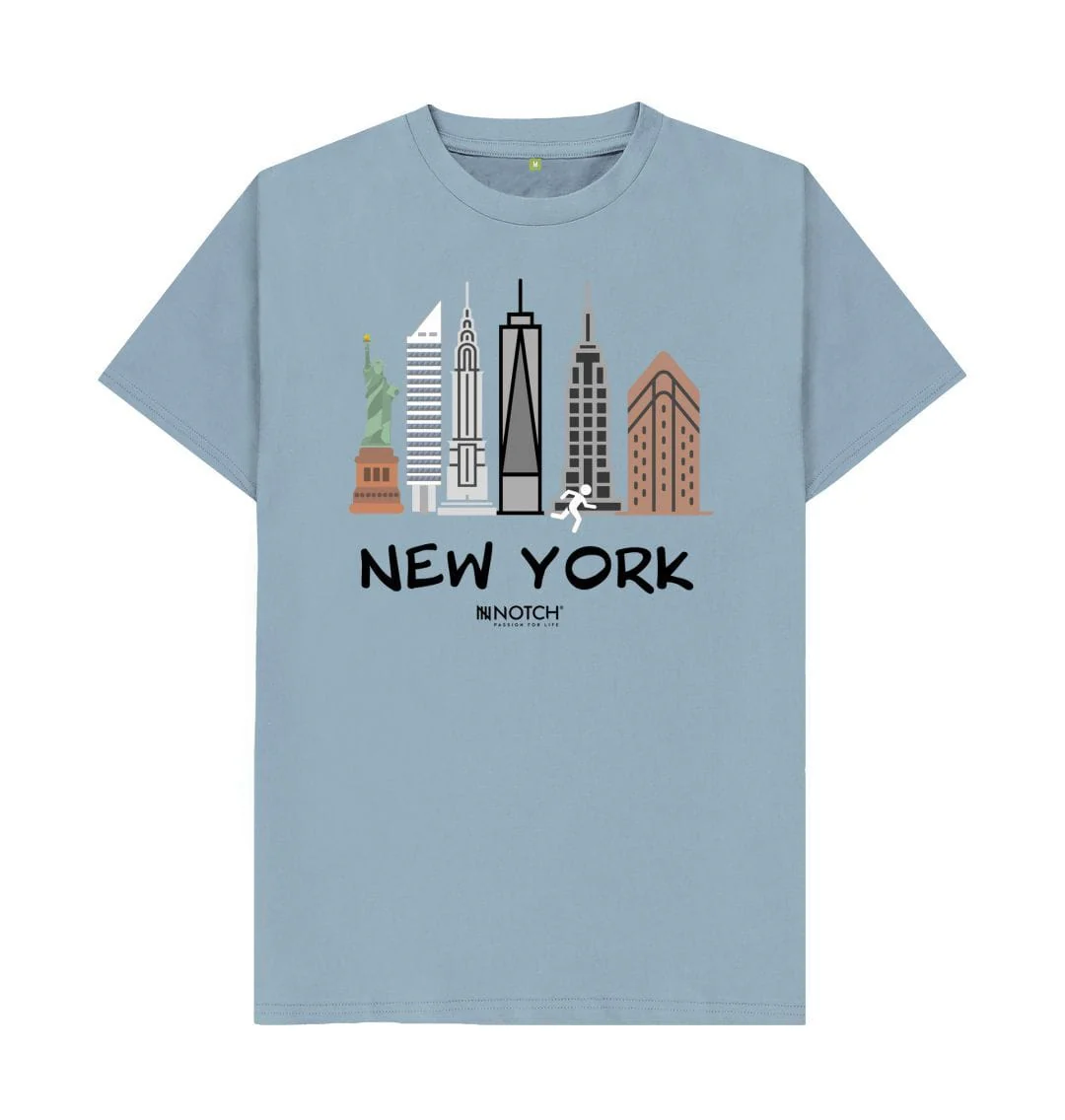 Men's 26.2 New York Black Text T-Shirt - Image 2