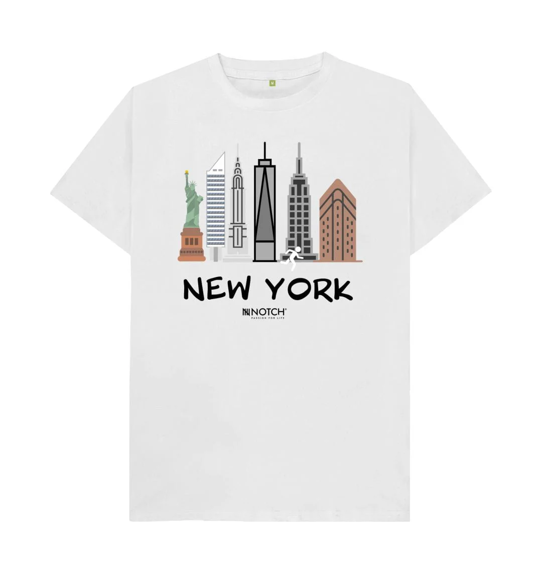 Men's 26.2 New York Black Text T-Shirt - Image 3
