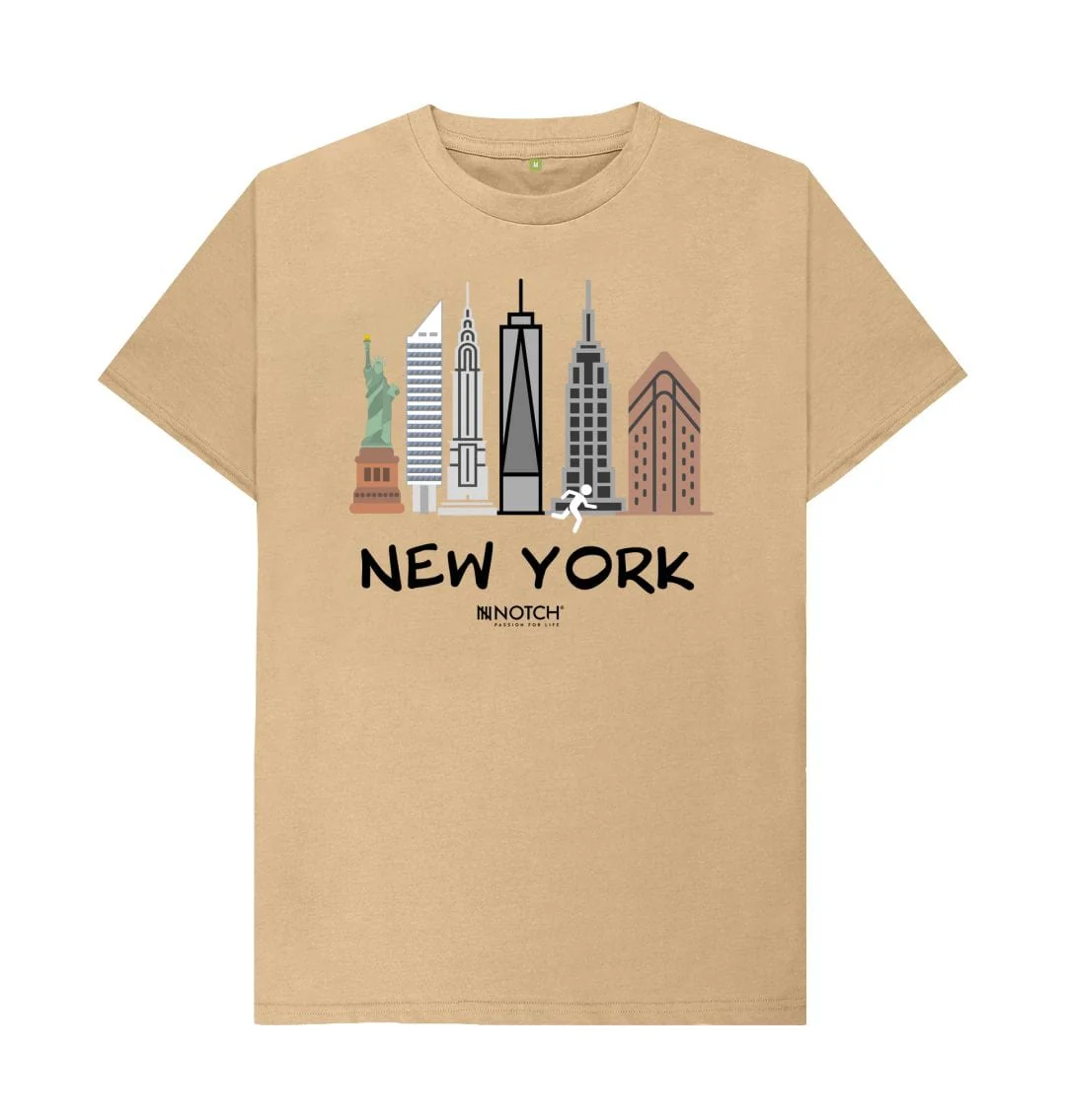 Men's 26.2 New York Black Text T-Shirt - Image 4