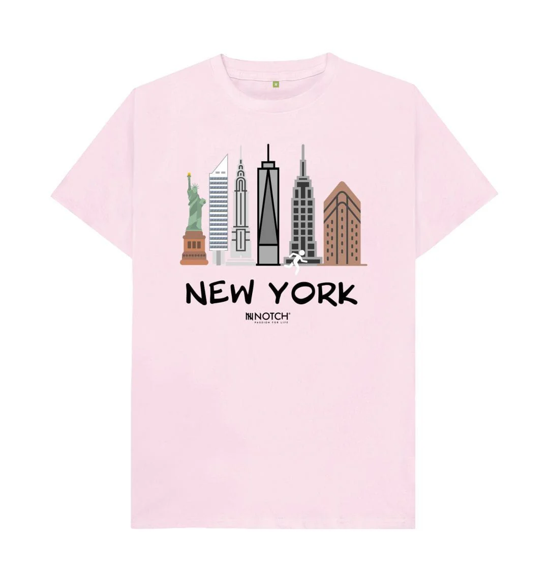 Men's 26.2 New York Black Text T-Shirt - Image 5