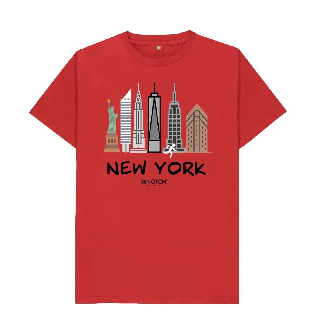 Men's 26.2 New York Black Text T-Shirt - Image 6
