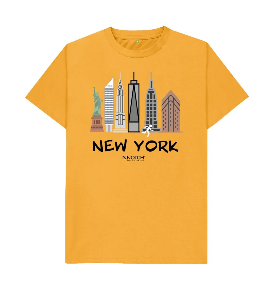 Men's 26.2 New York Black Text T-Shirt - Image 7