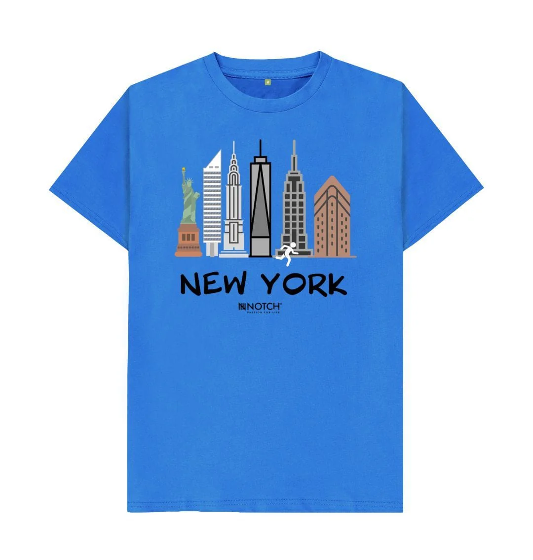 Men's 26.2 New York Black Text T-Shirt - Image 8