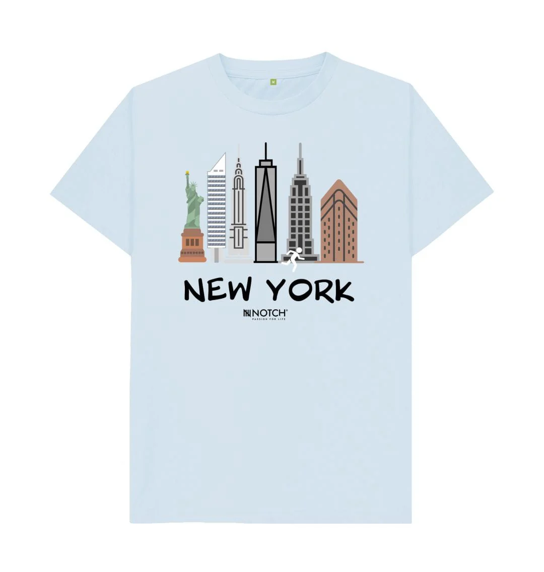 Men's 26.2 New York Black Text T-Shirt - Image 9