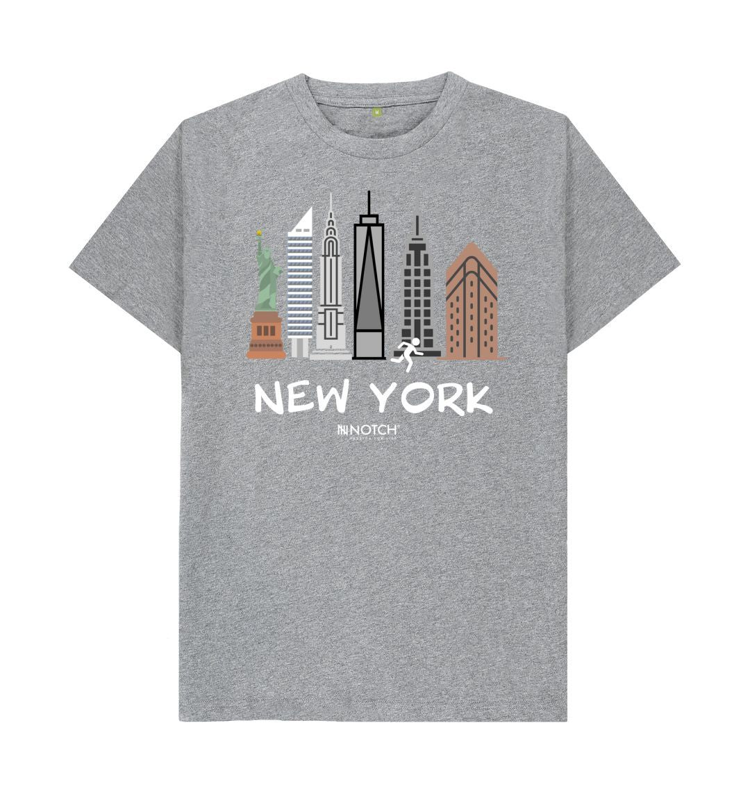 Men's 26.2 New York White Text T-Shirt - Image 10