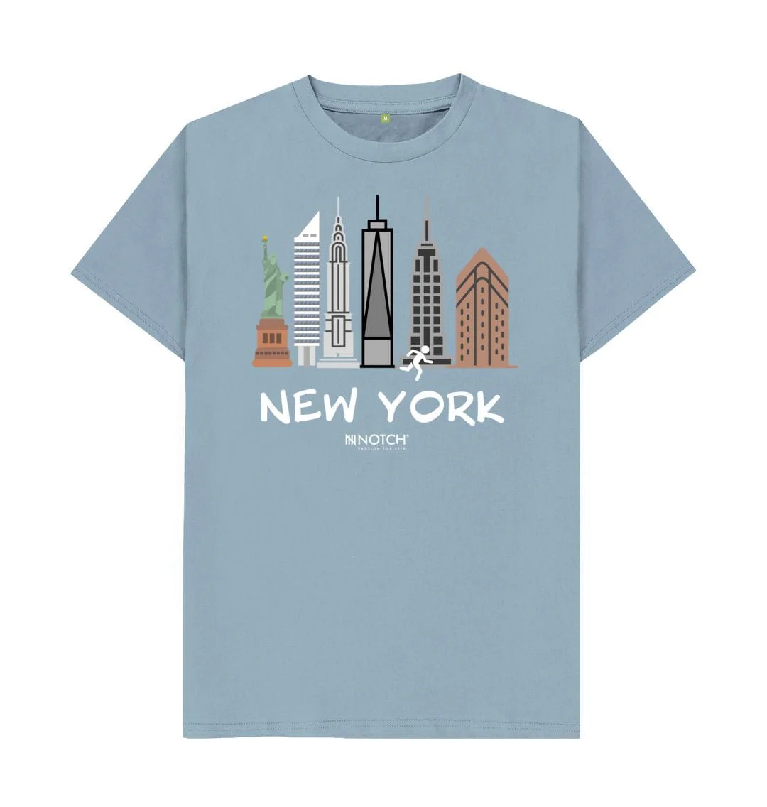 Men's 26.2 New York White Text T-Shirt - Image 3