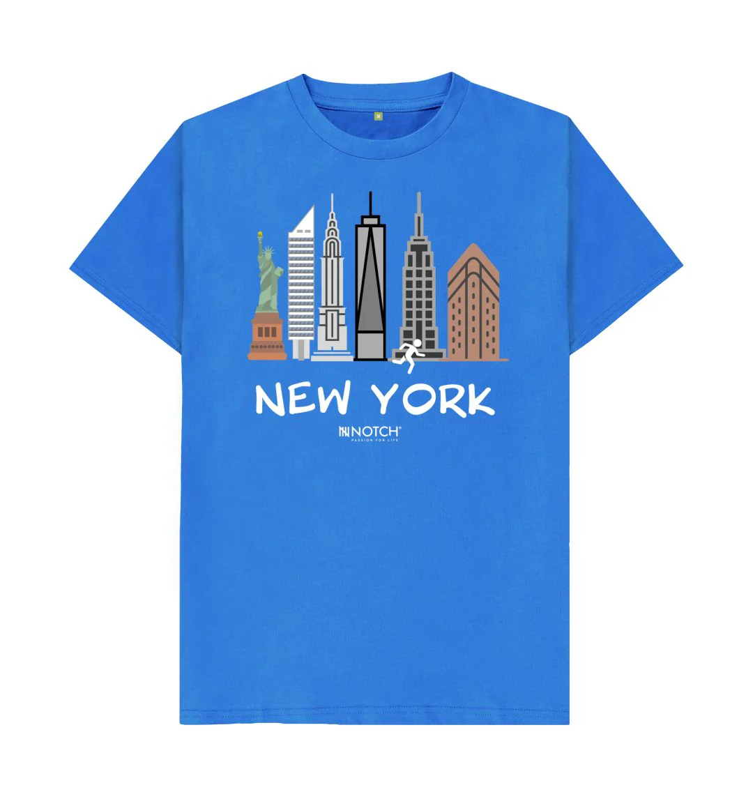 Men's 26.2 New York White Text T-Shirt - Image 6
