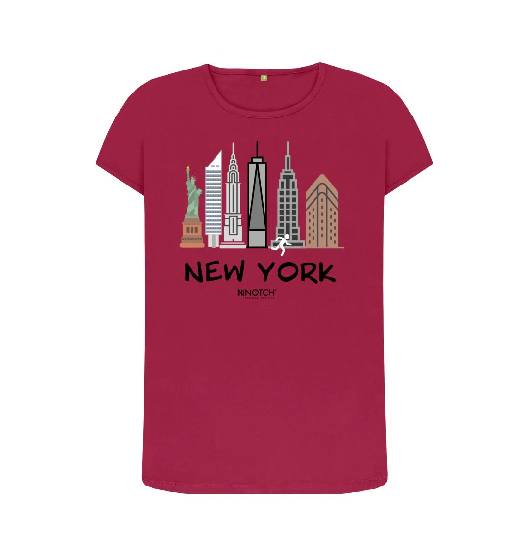 Women's 26.2 New York Black Text T-Shirt - Image 4