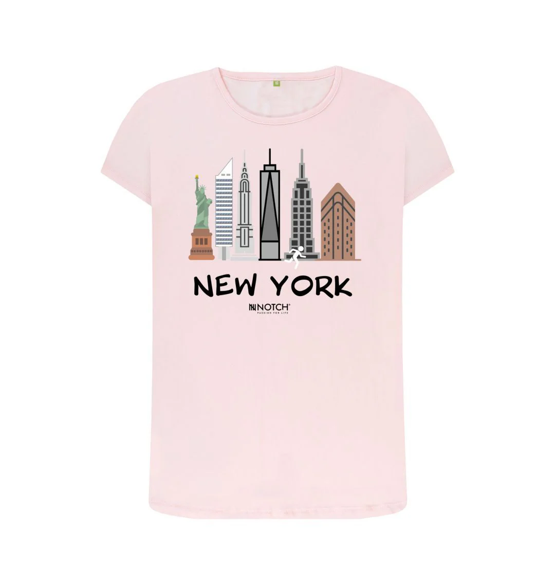 Women's 26.2 New York Black Text T-Shirt - Image 6