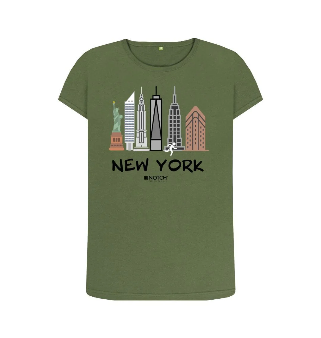 Women's 26.2 New York Black Text T-Shirt - Image 7