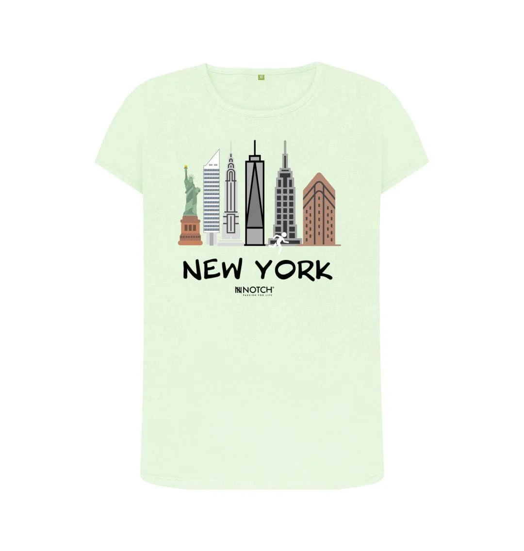 Women's 26.2 New York Black Text T-Shirt - Image 8