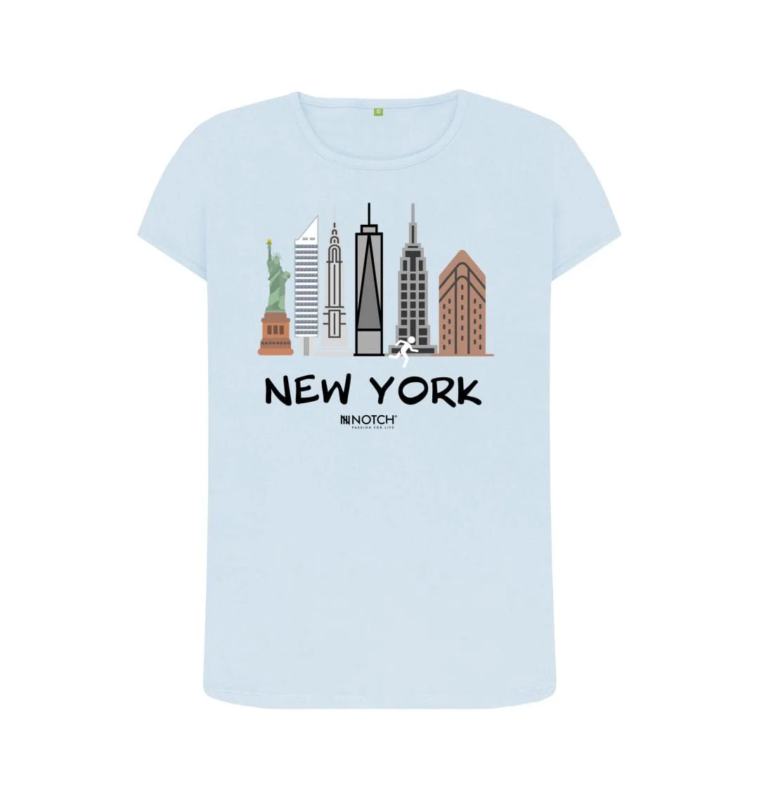 Women's 26.2 New York Black Text T-Shirt - Image 9