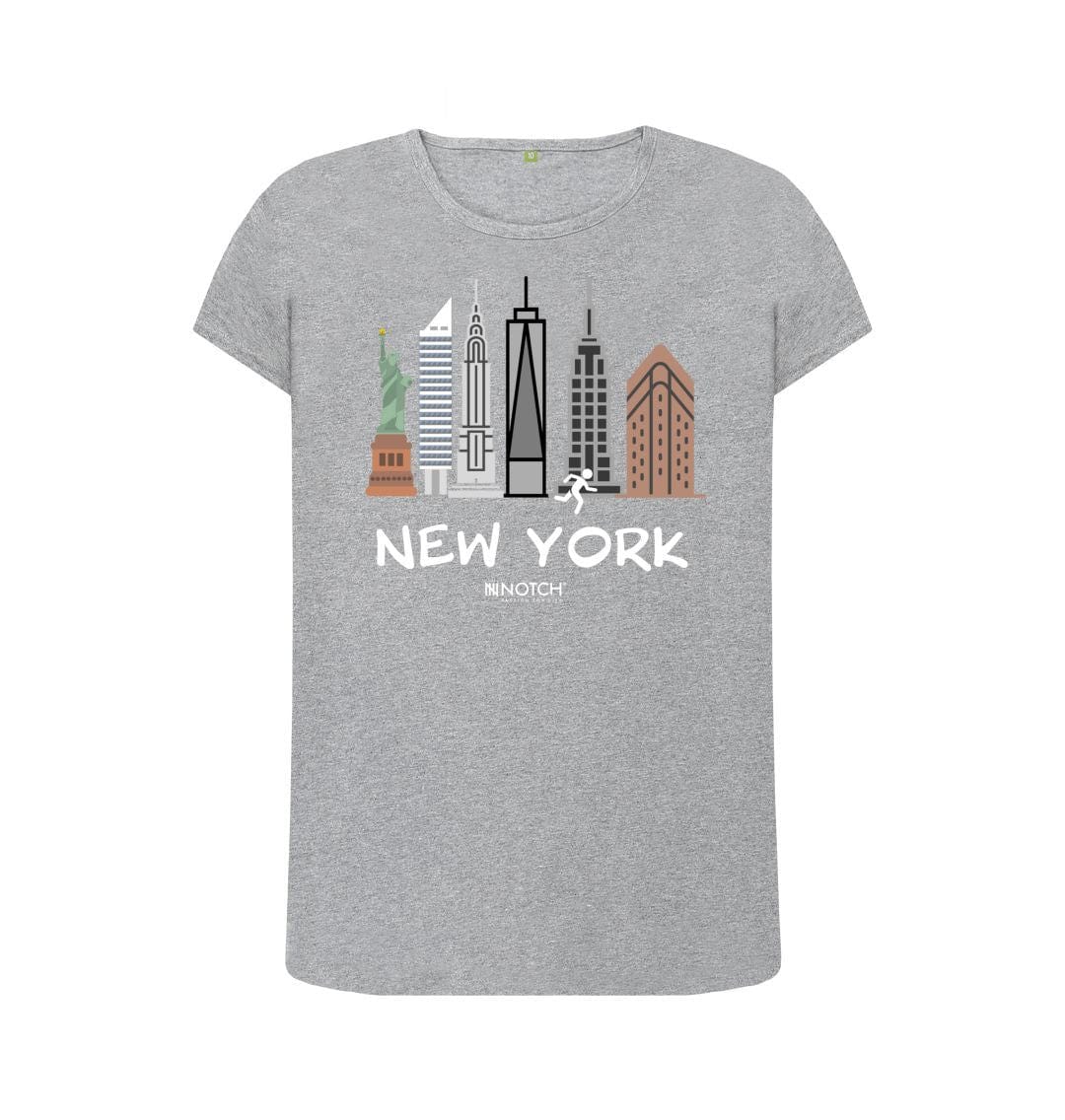 Women's 26.2 New York White Text T-Shirt - Image 11