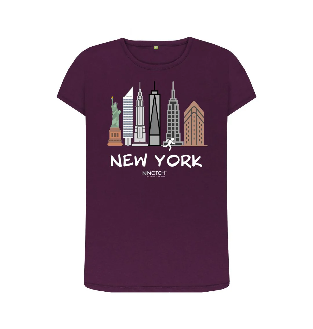 Women's 26.2 New York White Text T-Shirt - Image 8