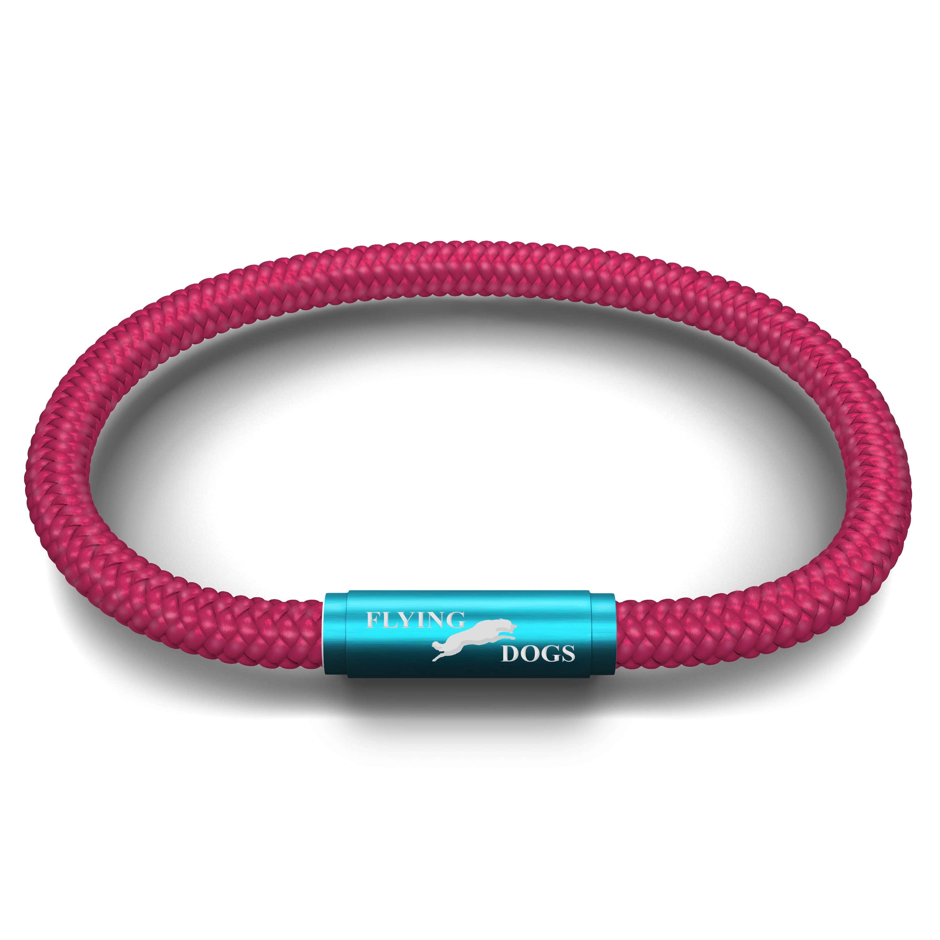 OCEANYARN FLYING DOGS NOTCH BRACELET (HOT PINK WITH TEAL CLASP) - Image 2