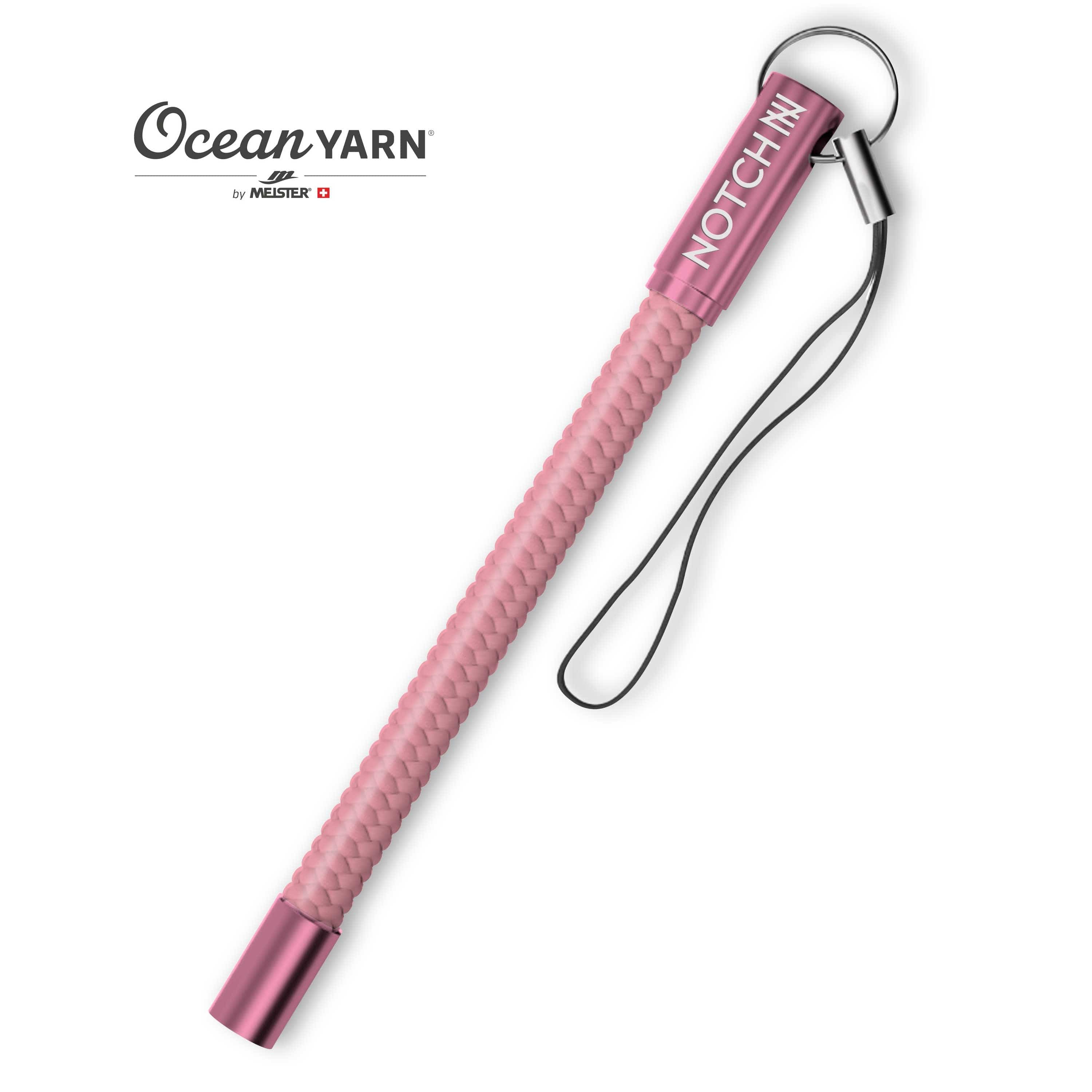 Powder Pink OceanYARN Tale Phone Dangler with pink aluminium ends