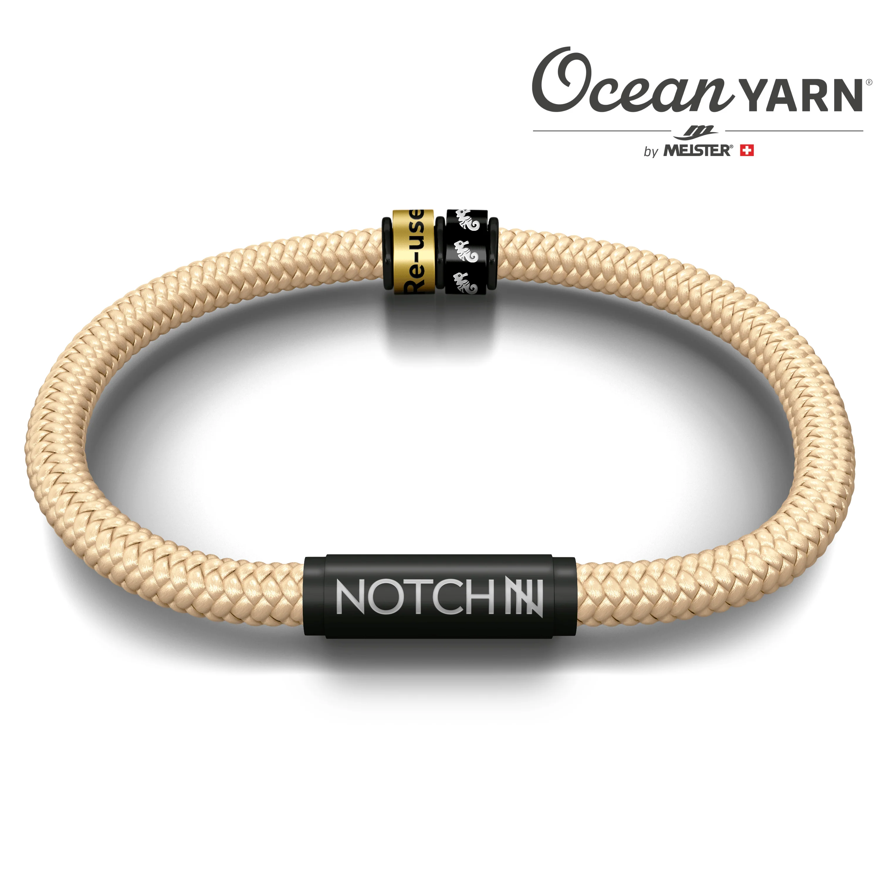 SUSTAINABLE OCEANYARN NOTCH BRACELET PLUS TWO NOTCH CHARMS - Image 5