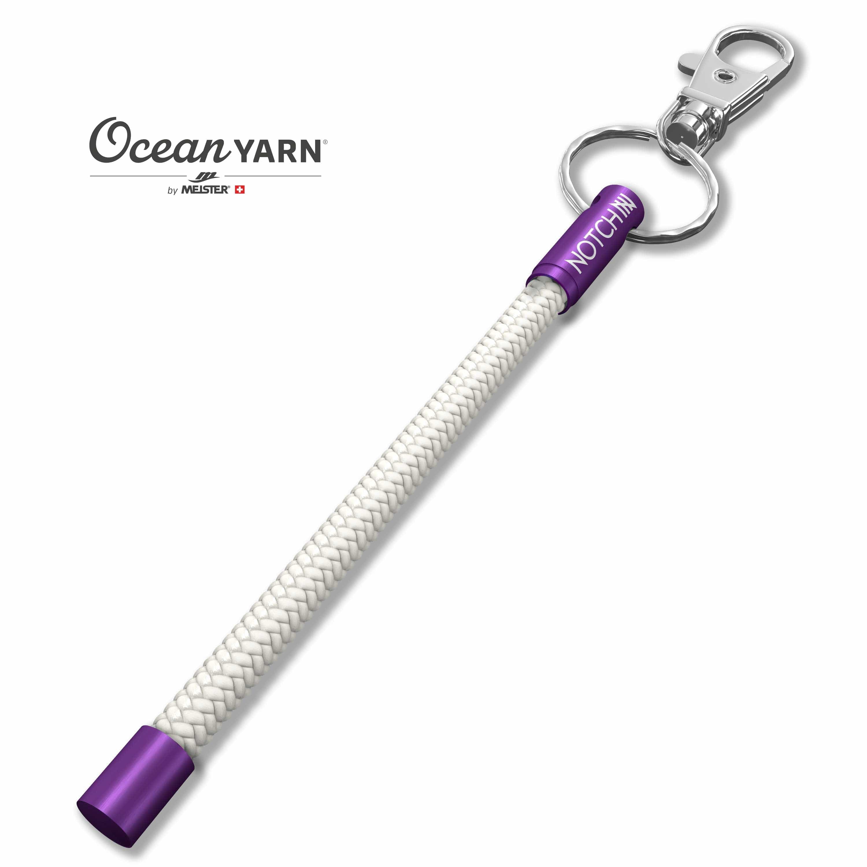 Sustainable OceanYarn NOTCH Tale - Natural with purple aluminium ends