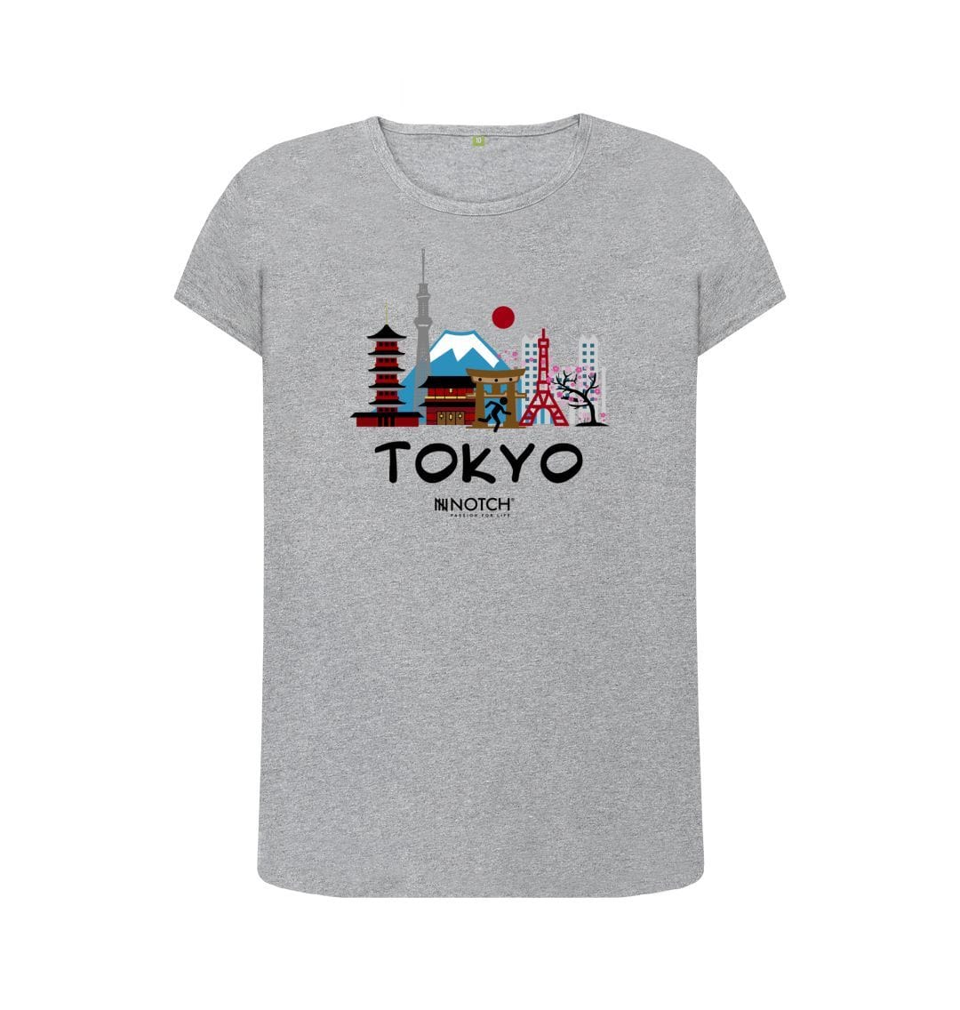 Women's 26.2 Tokyo Black Text T-Shirt - Image 9