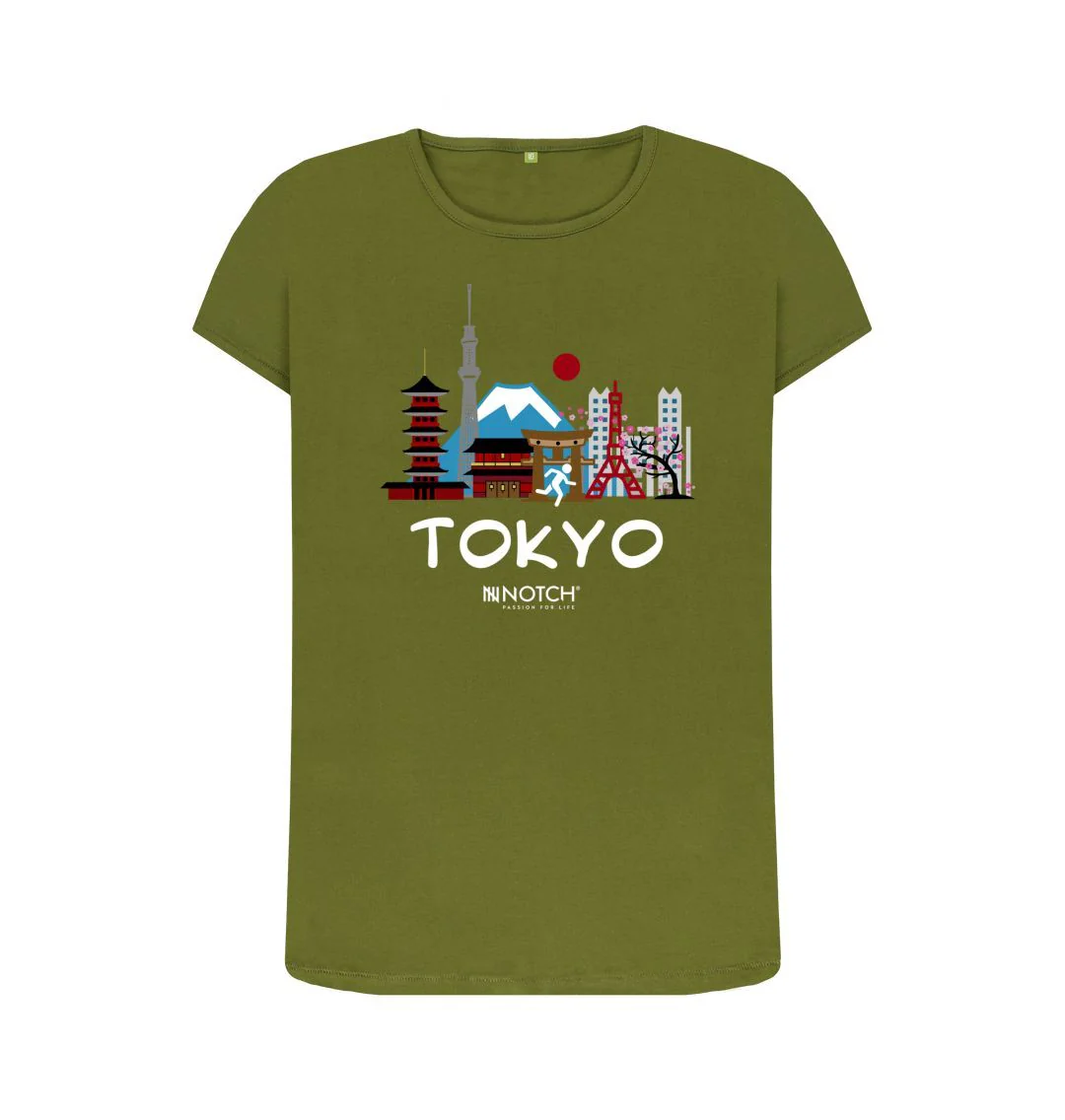 Women's 26.2 Tokyo White Text T-Shirt - Image 10