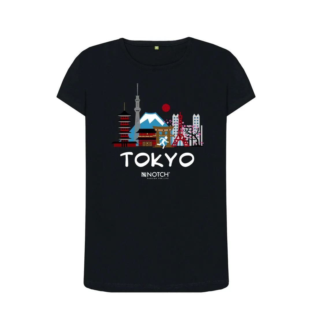 Women's 26.2 Tokyo White Text T-Shirt - Image 11