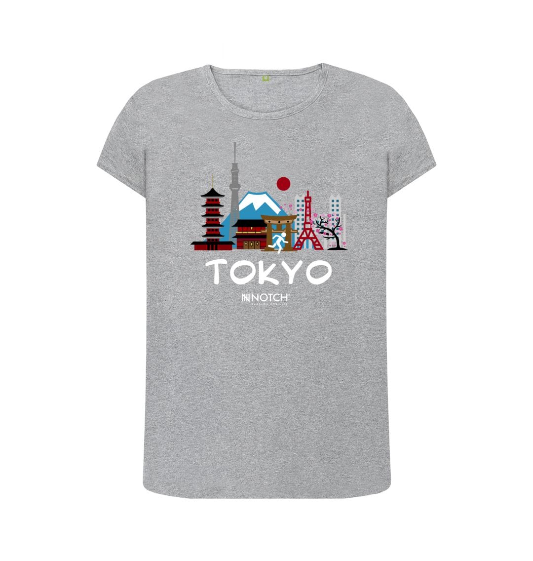 Women's 26.2 Tokyo White Text T-Shirt - Image 3