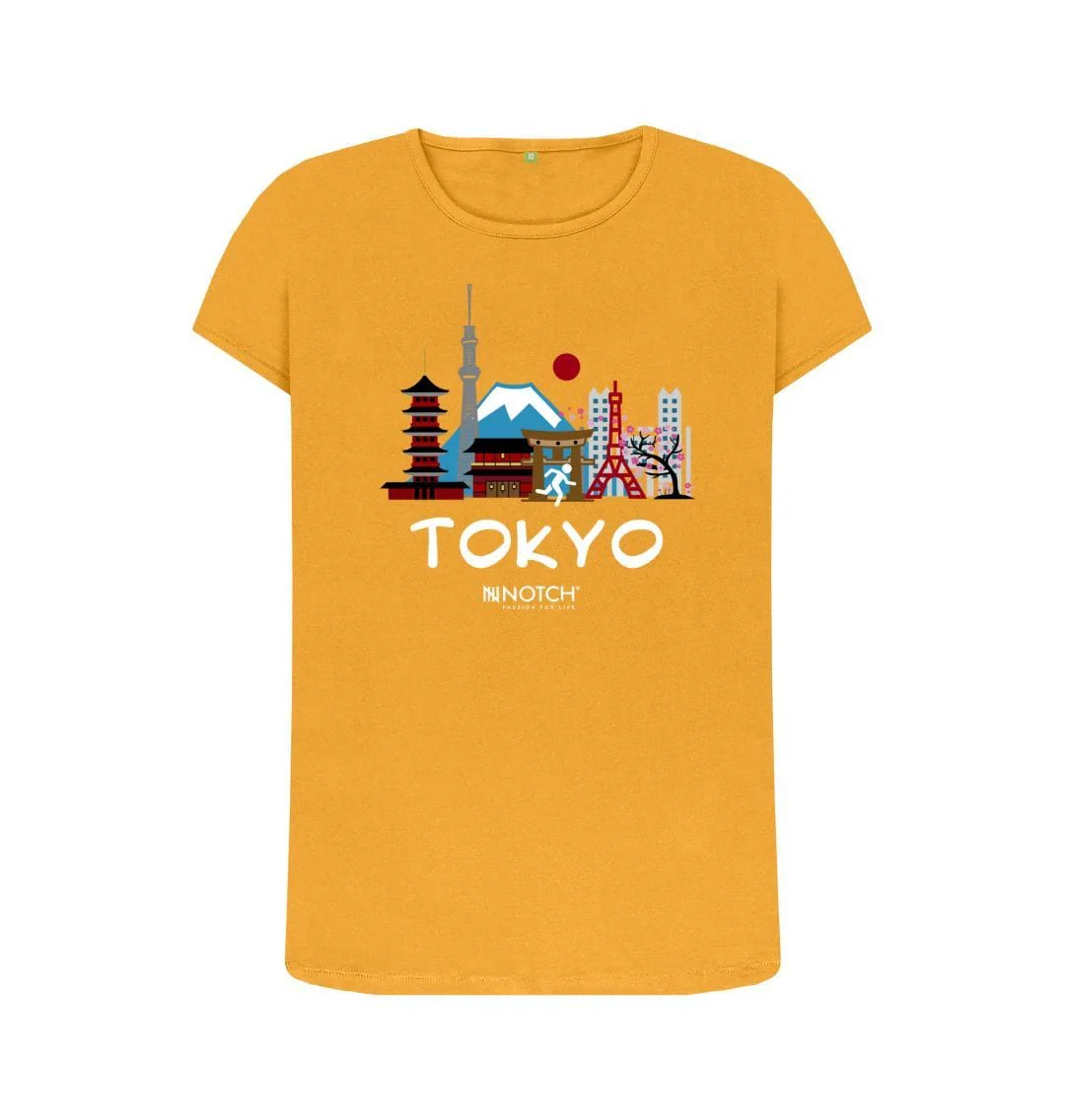 Women's 26.2 Tokyo White Text T-Shirt - Image 4
