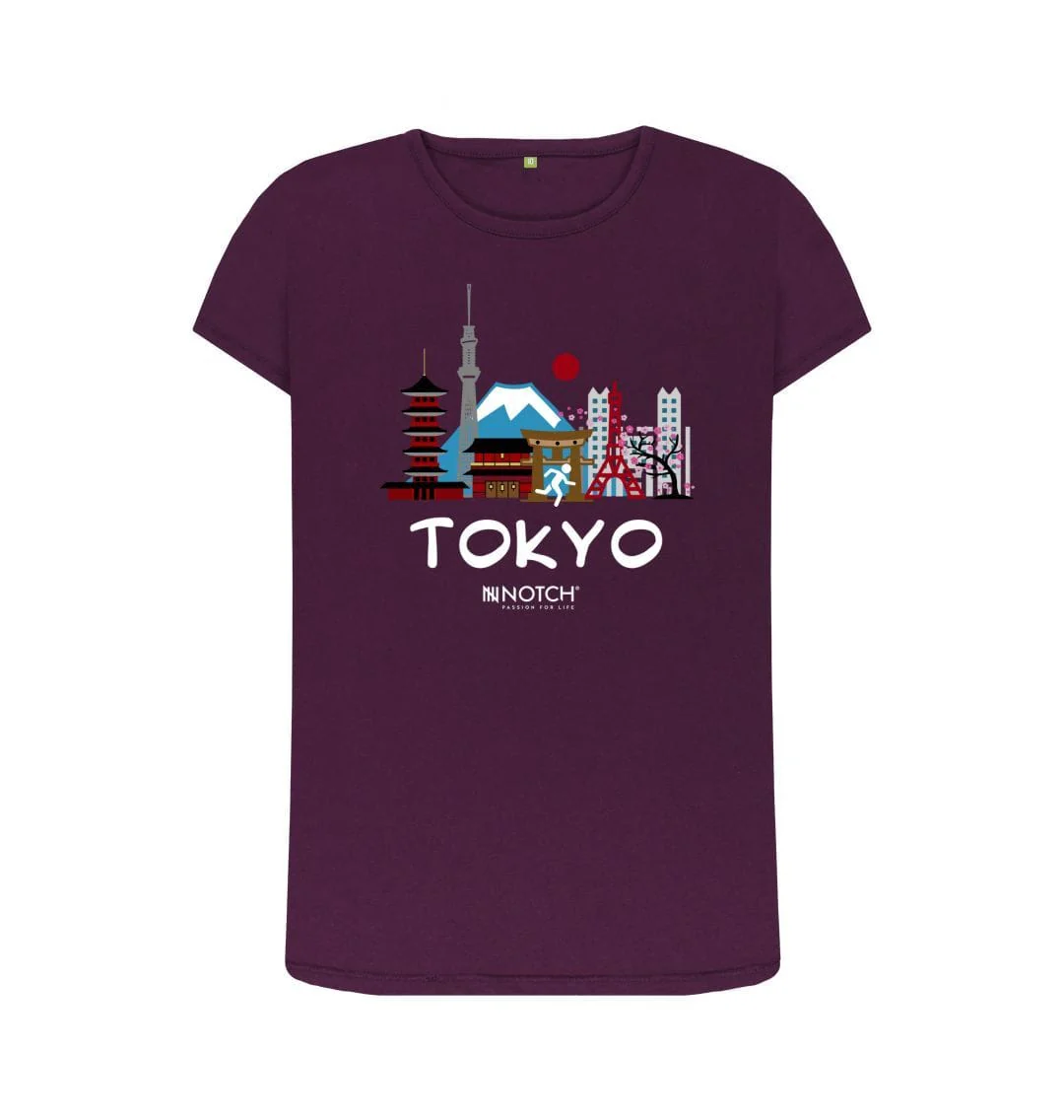 Women's 26.2 Tokyo White Text T-Shirt - Image 5