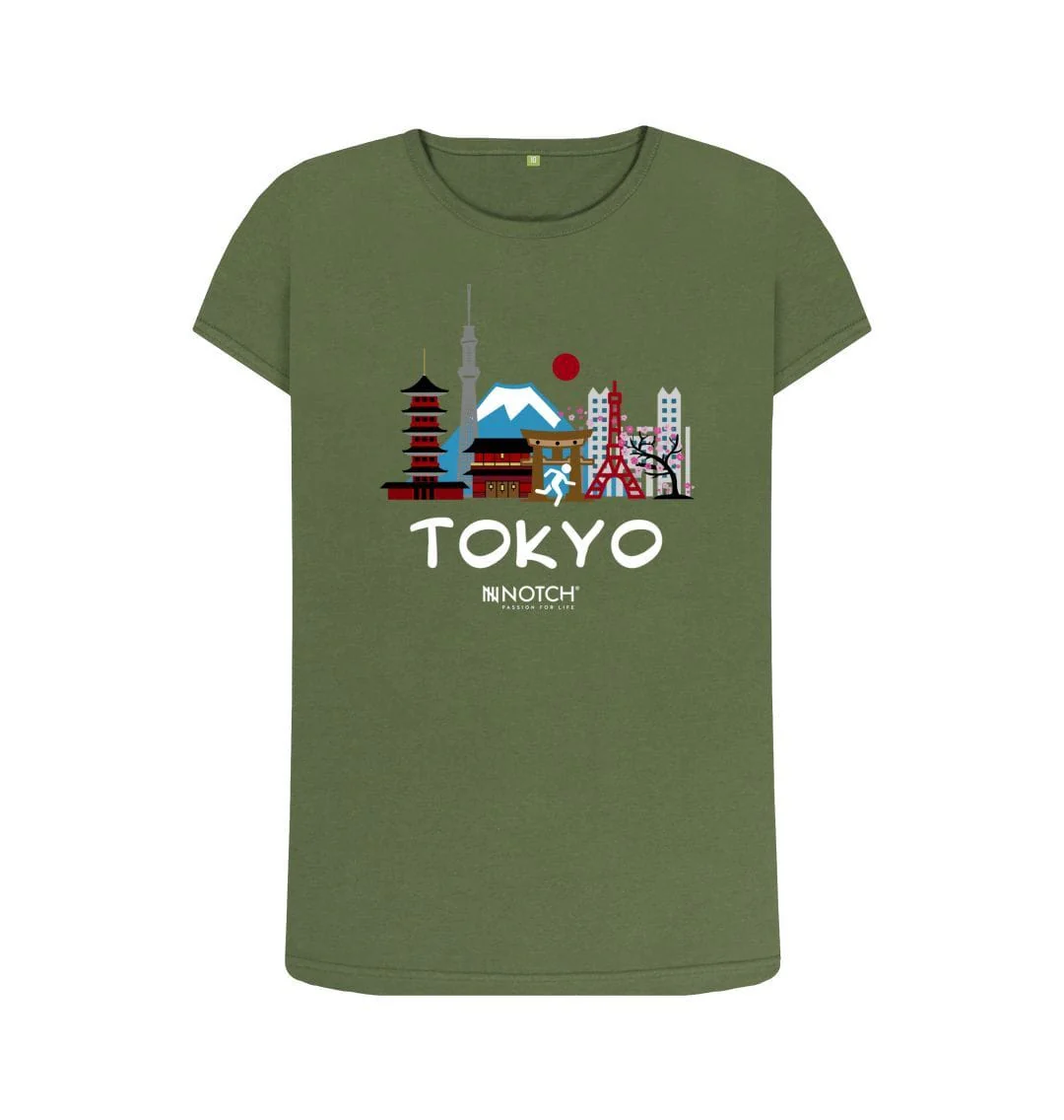 Women's 26.2 Tokyo White Text T-Shirt - Image 6