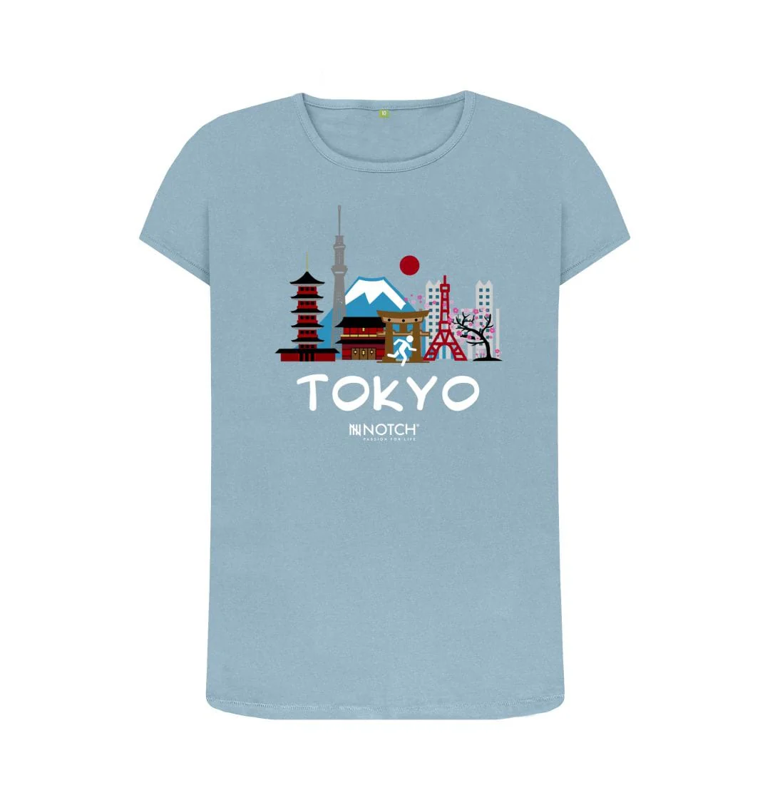 Women's 26.2 Tokyo White Text T-Shirt - Image 8
