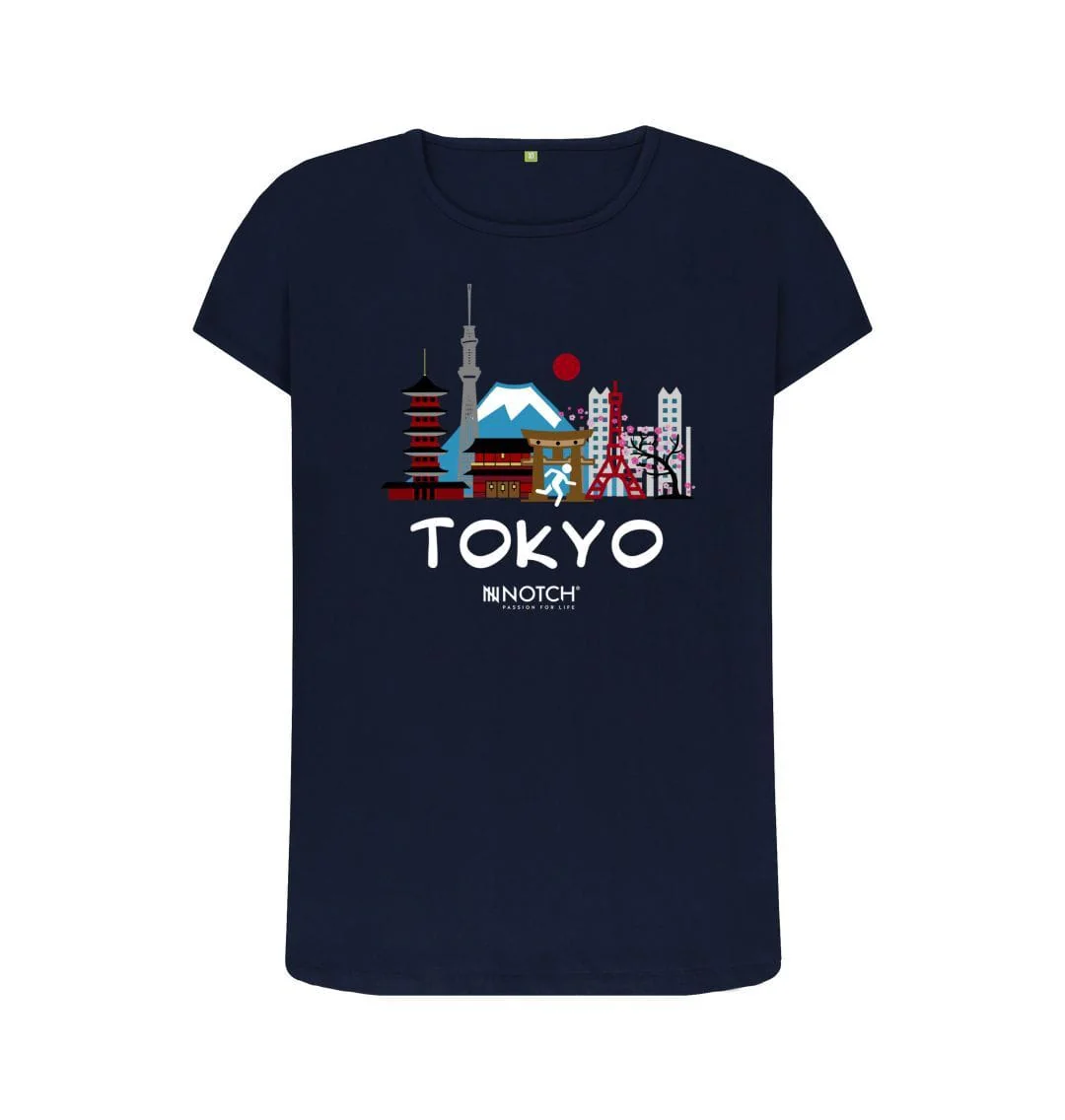 Women's 26.2 Tokyo White Text T-Shirt - Image 9