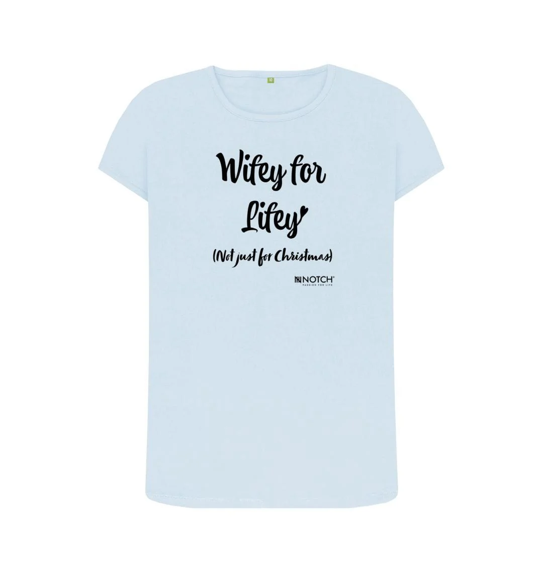 Women's Wifey for Lifey (black text) T-Shirt - Image 4