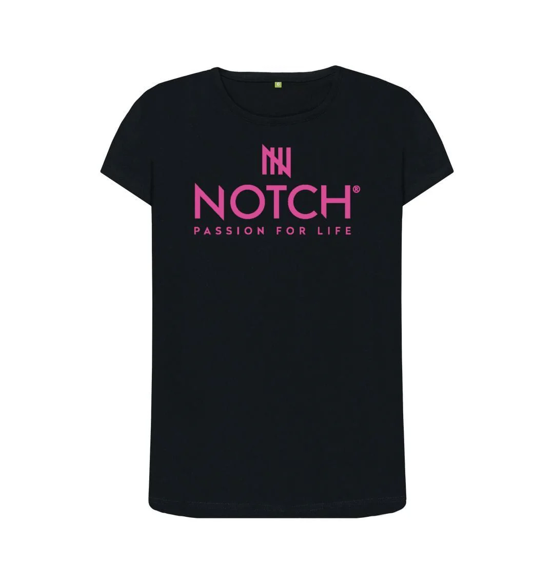 Women's Hot Pink Notch Logo T-Shirt - Image 2